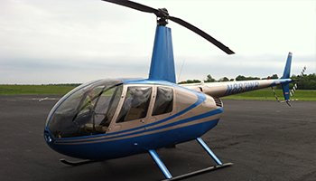 R44 Helicopter - Silver and Blue